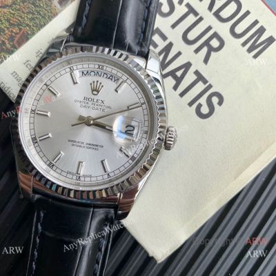 TRF V3 Swiss Copy Rolex DayDate 36 Silver Dial Stainless steel Case